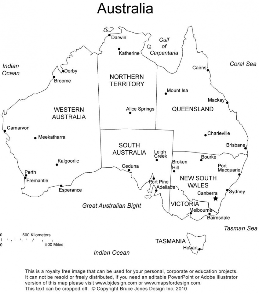 Australia Printable, Blank Maps, Outline Maps • Royalty Free