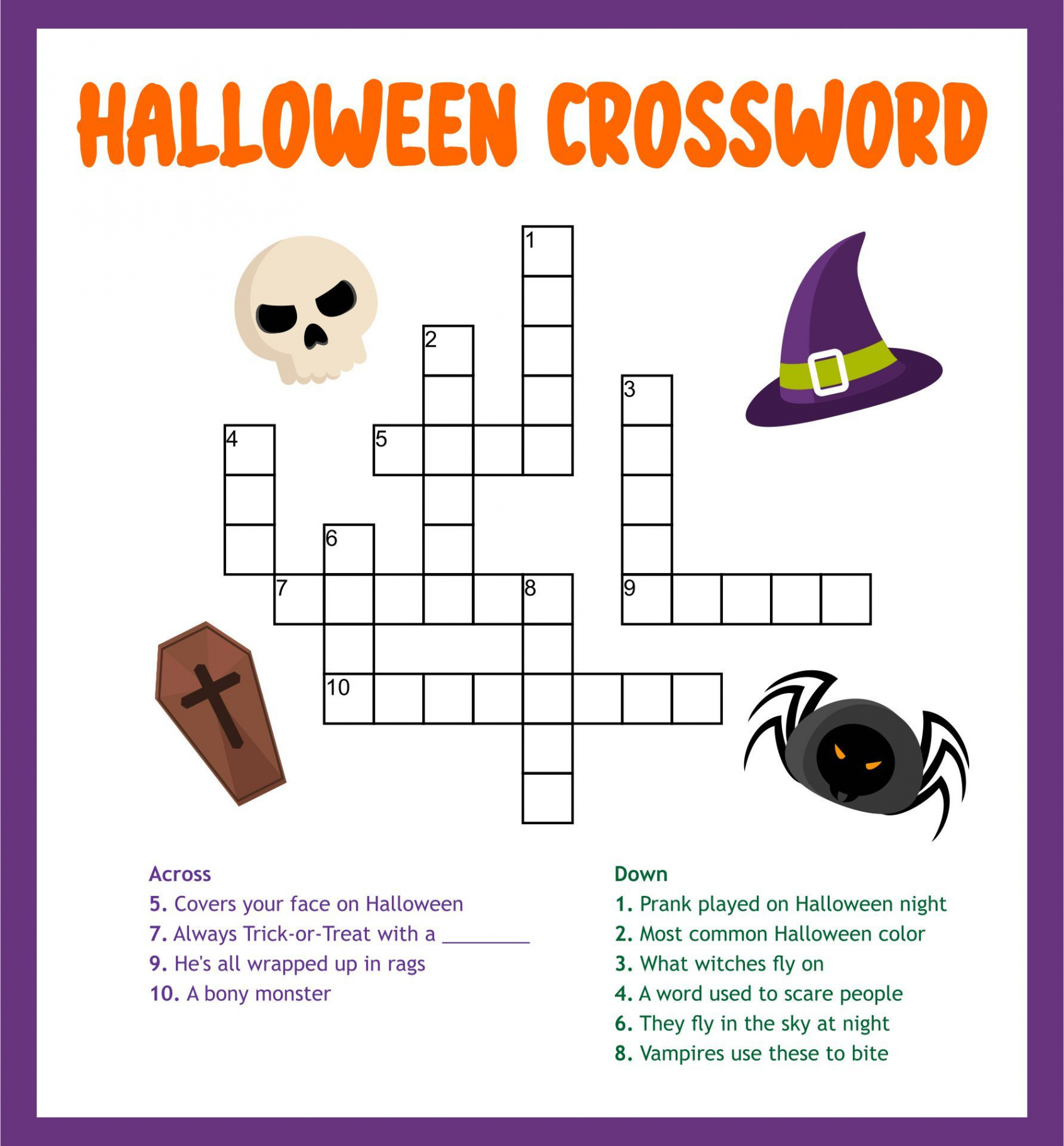 Best Free Printable Halloween Crossword Puzzle PDF for Free at