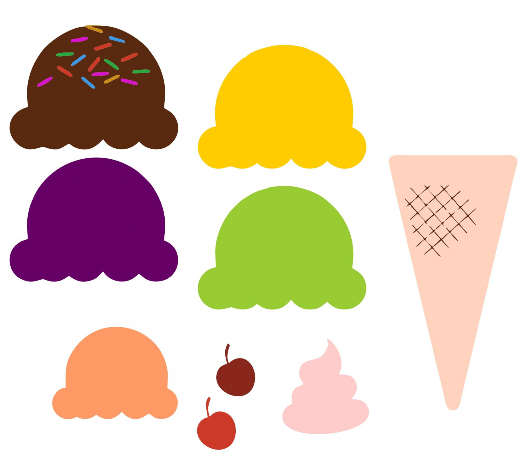 Best Ice Cream Cone Pattern Printable PDF for Free at