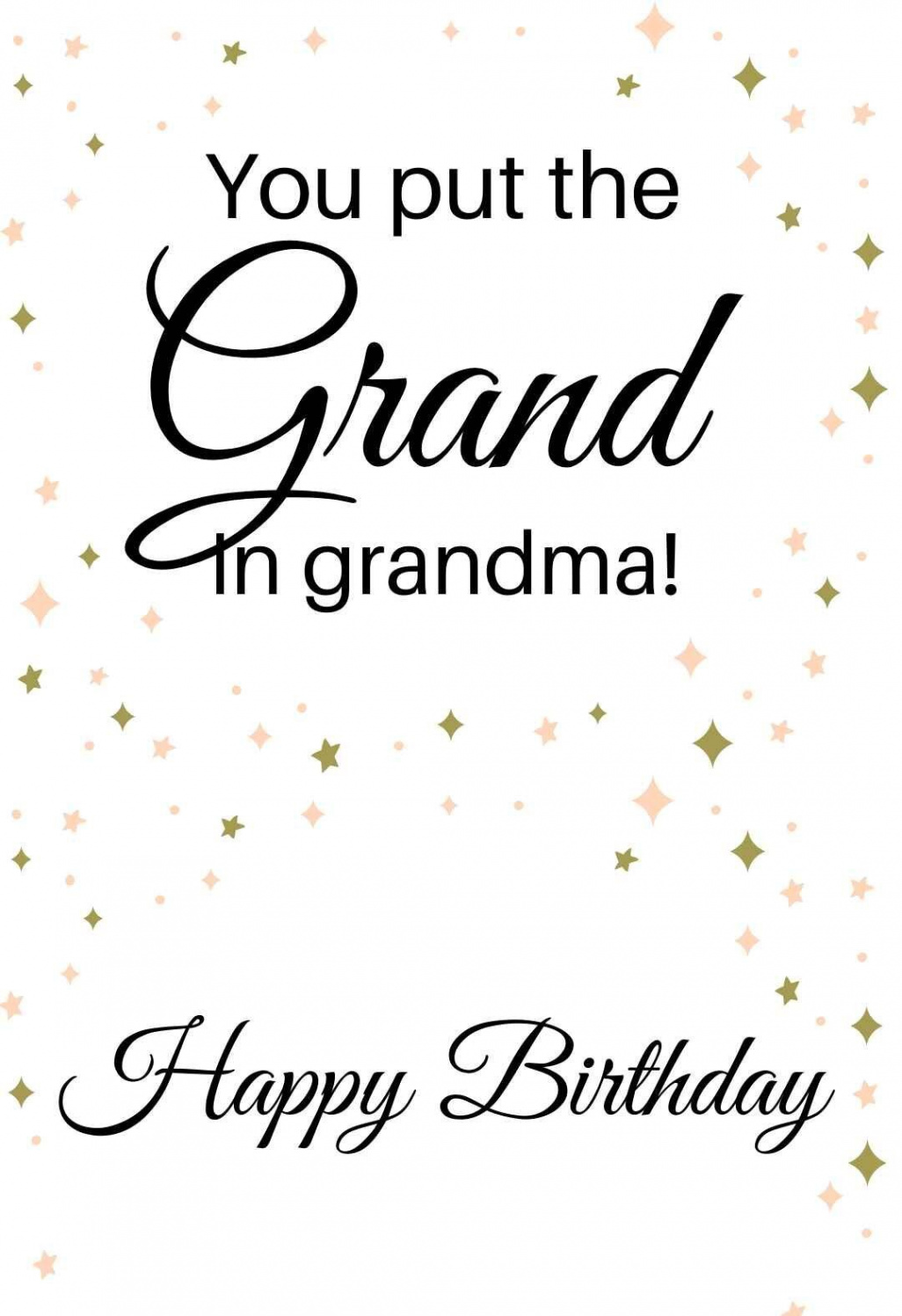 Birthday card printable, Happy birthday grandma, Happy birthday