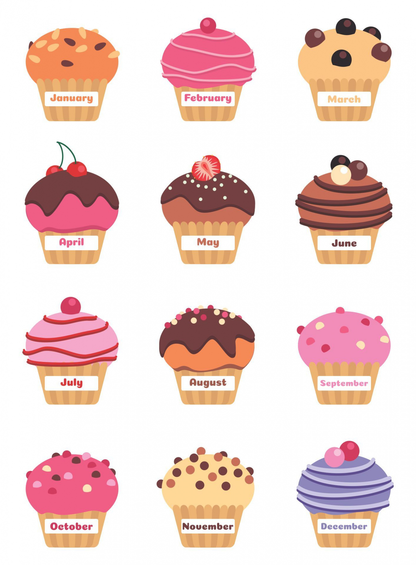 Birthday Month Cupcake Printables  Classroom birthday, Birthday