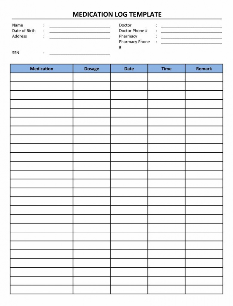 Blank Printable Medication Chart  Medication chart, Medication