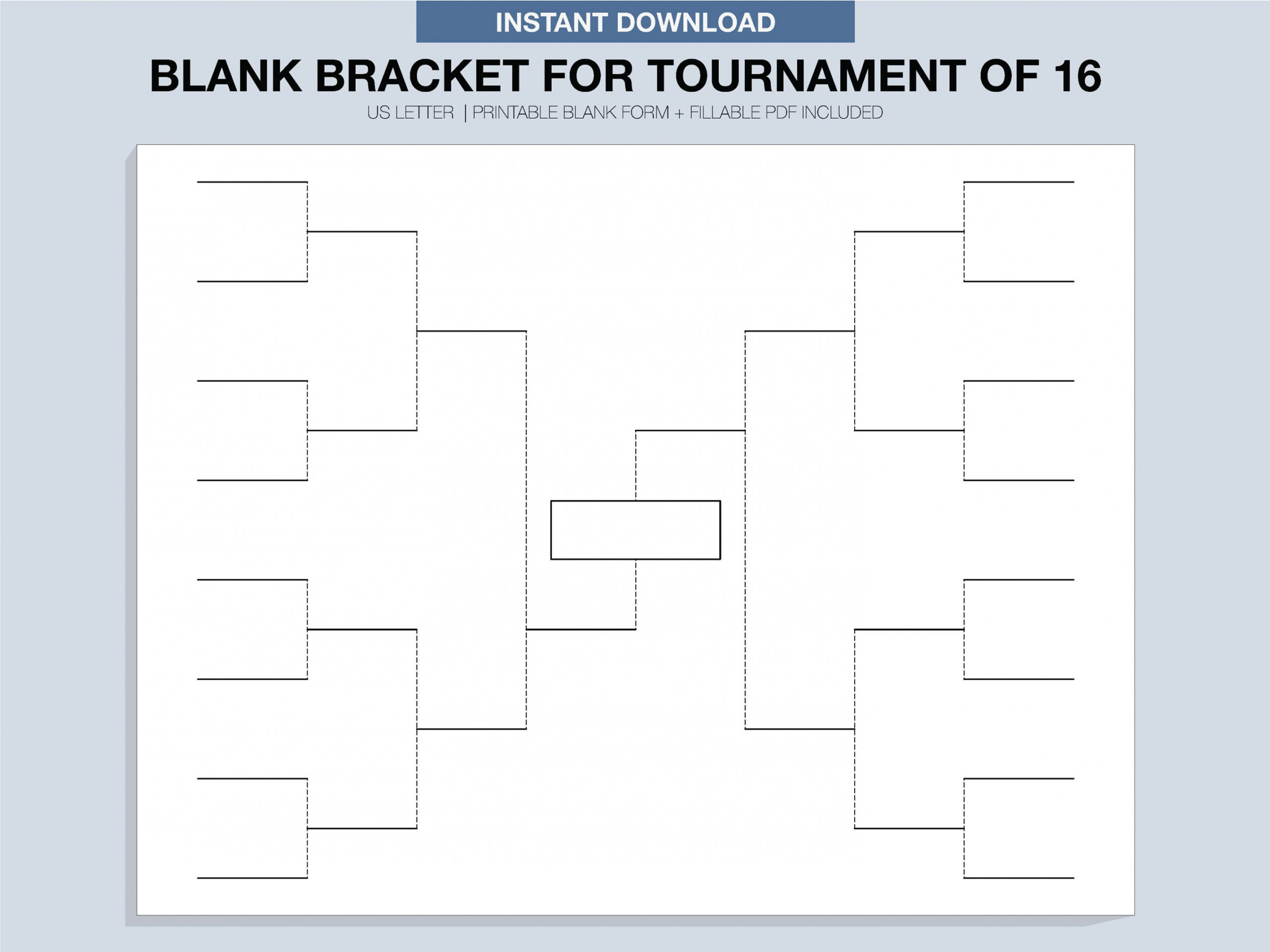 Blank Tournament Bracket Printable Fillable PDF Single - Etsy