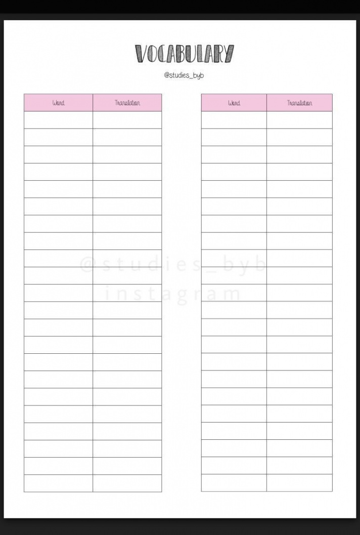 Blank Vocabulary Worksheet Template Free Printables Descargables