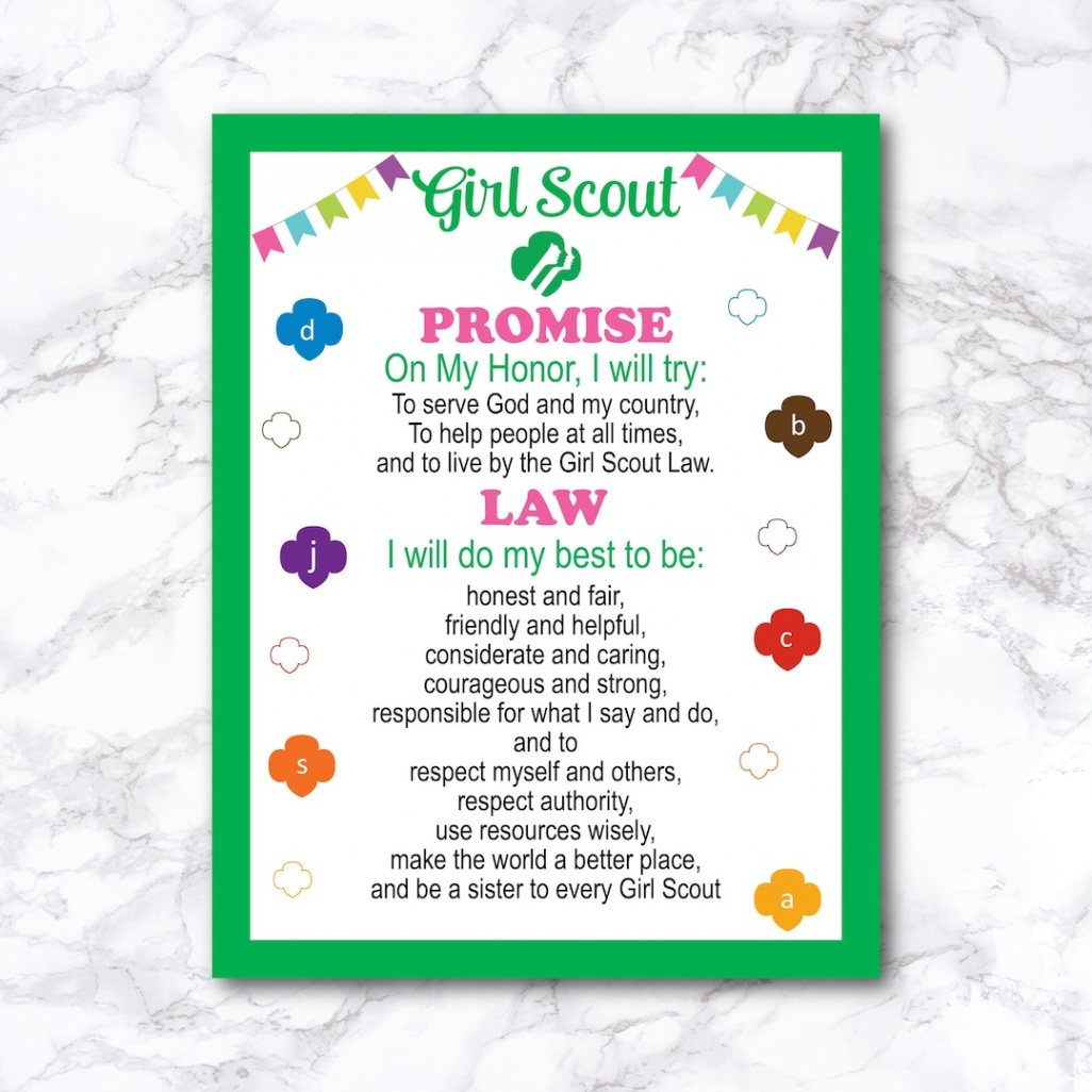 Buy Girl Scout Promise and Law Printable Troop Leader Handout Online in  India - Etsy