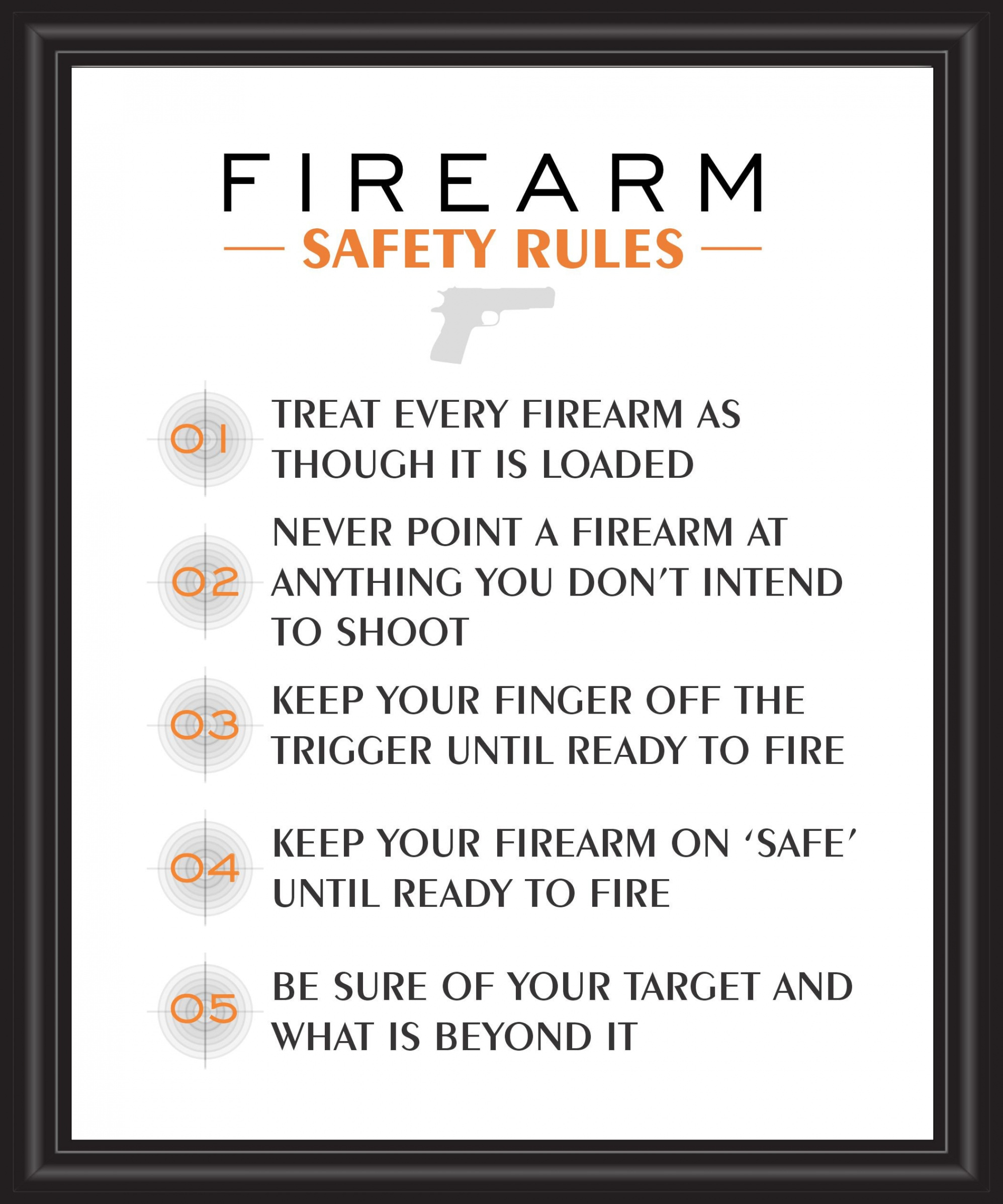 Buy Printable Firearms Safety Rules Poster Sign for Firearms