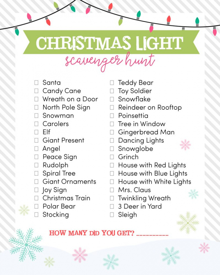 Christmas Light Scavenger Hunt