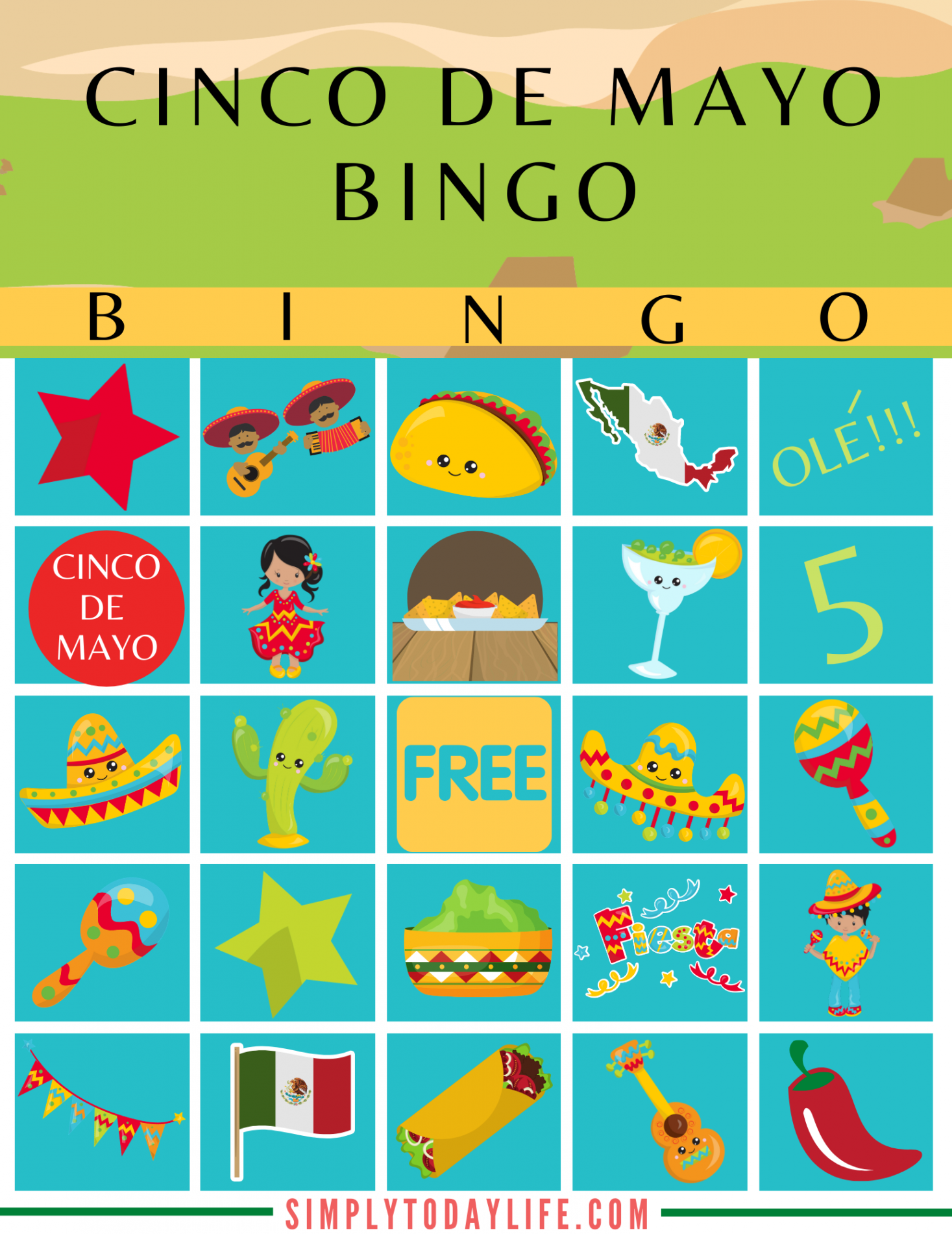 Cinco De Mayo Bingo Game Free Printable - Simply Today Life