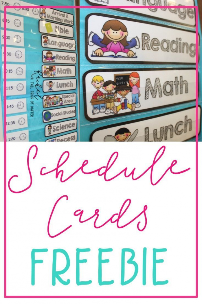 Classroom Schedule Cards FREEBIE  Classroom schedule cards