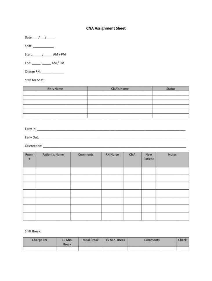 Cna Assignment Sheet Templates - Fill Online, Printable, Fillable