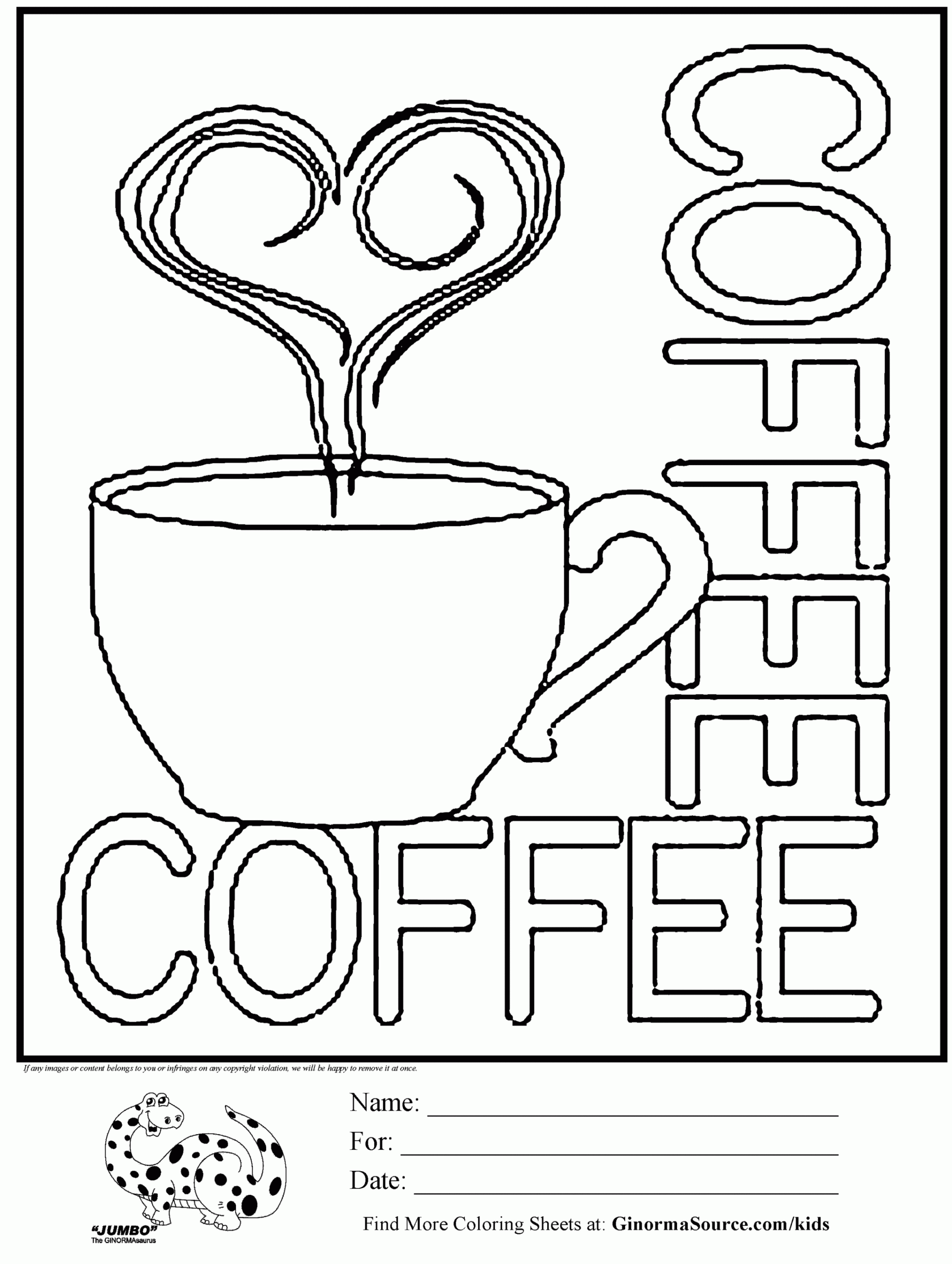 Coffee coloring sheet  Free coloring pages, Coloring pages