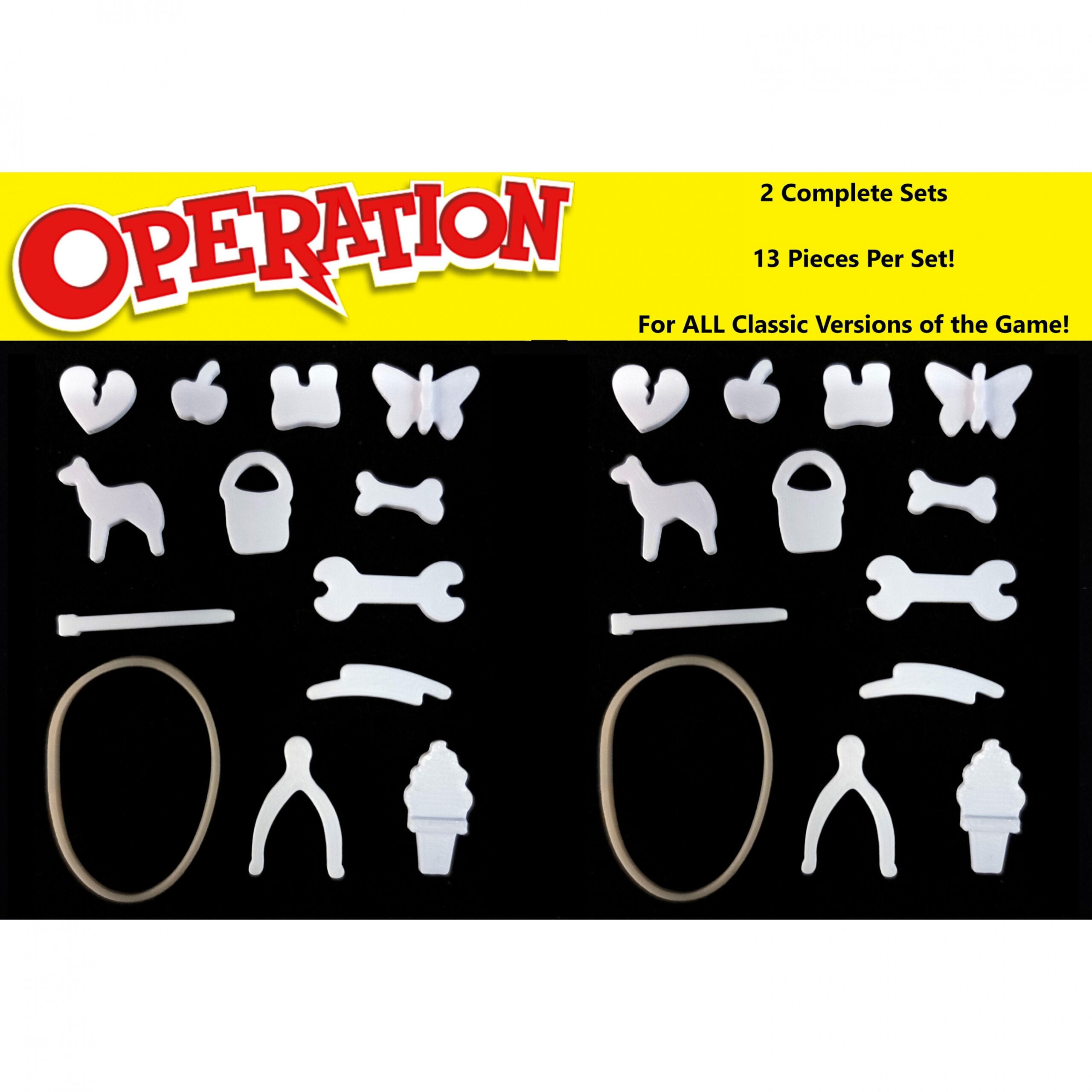 Complete Sets - Operation Game Replacement Pieces & Parts Complete Set of   Funny Ailments