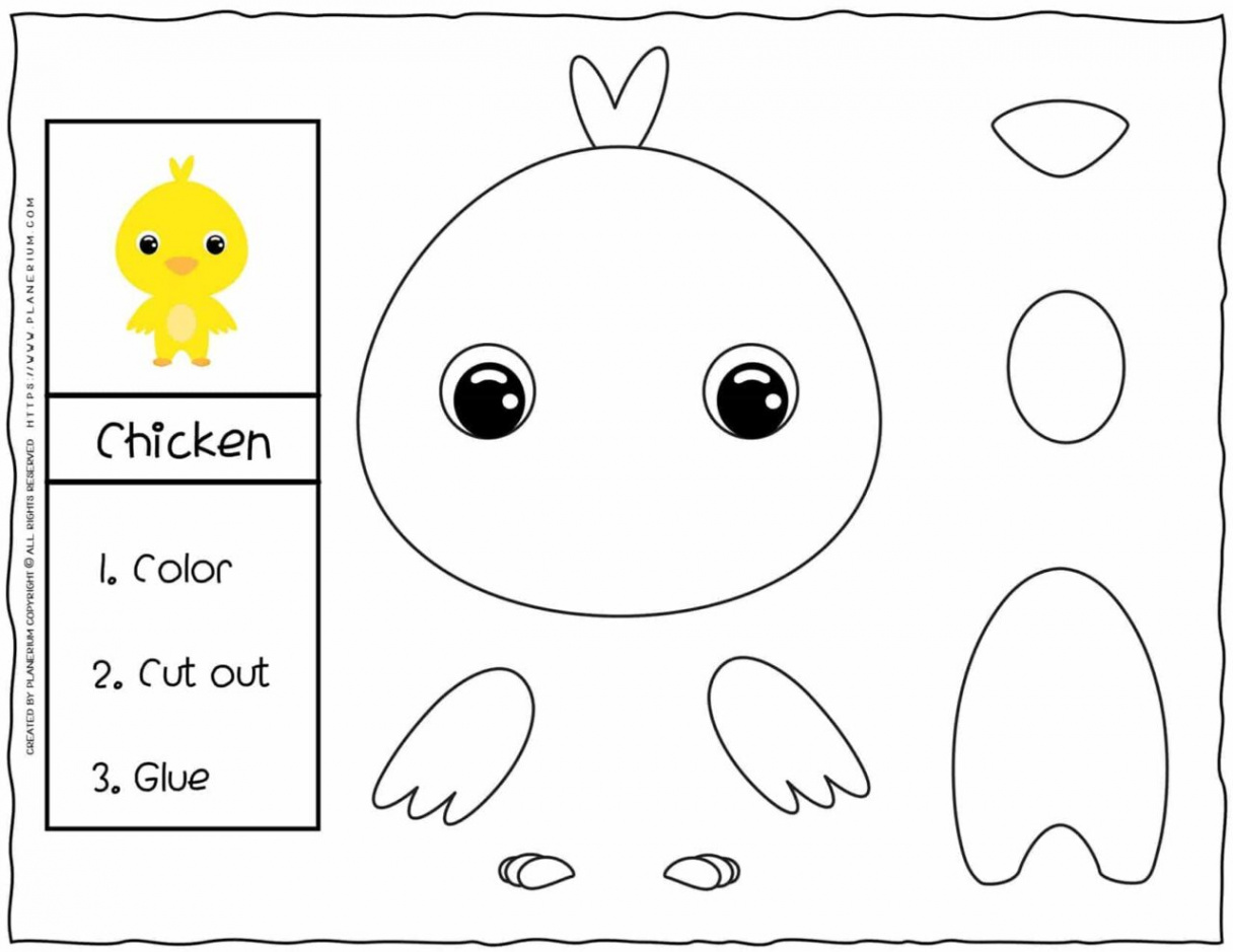 Cut and Glue Worksheets - Chick  Planerium