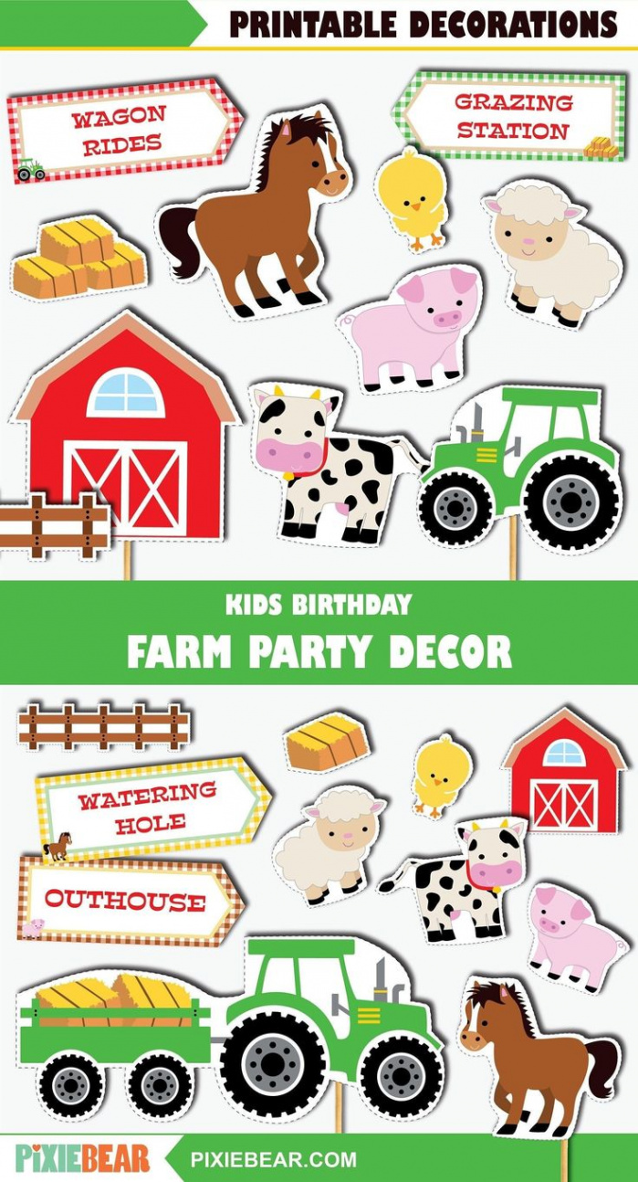 Farm Cutouts Printable Farm Birthday Decoration Farm Party - Etsy