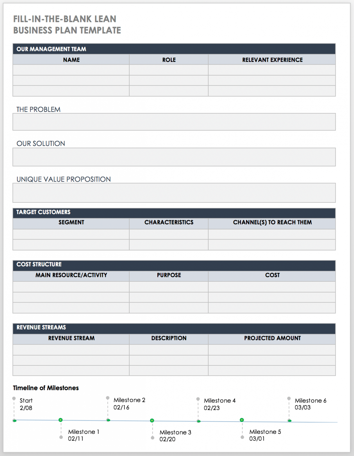 Fill-In-the-Blank Business Plans  Smartsheet