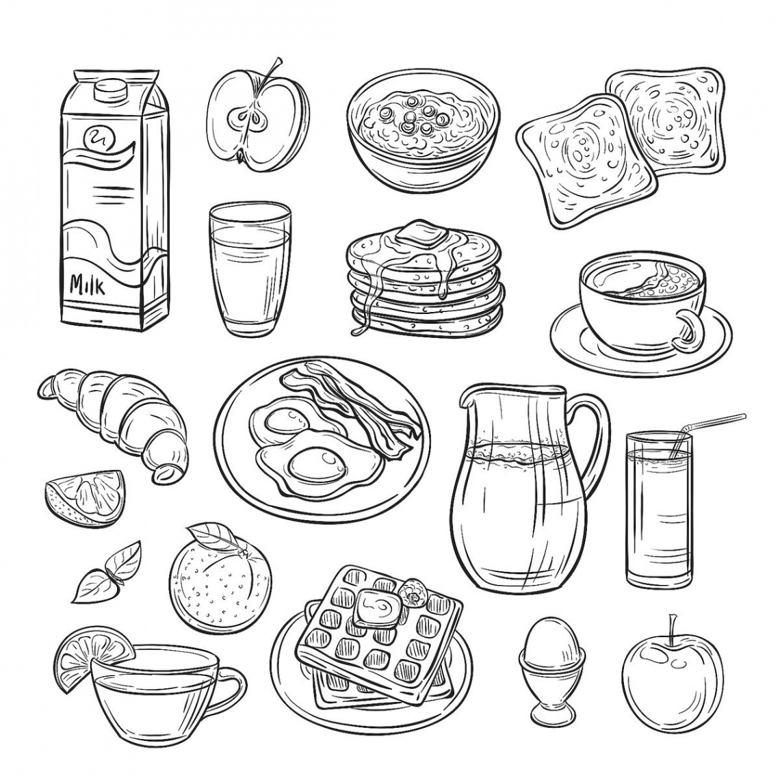 Food Coloring Pages:  Free Printable Coloring Pages of Food That