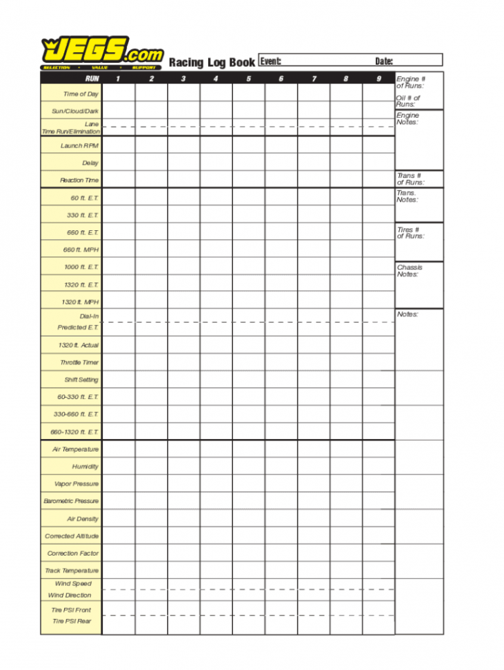 - Form JEGS Racing Log Book Fill Online, Printable