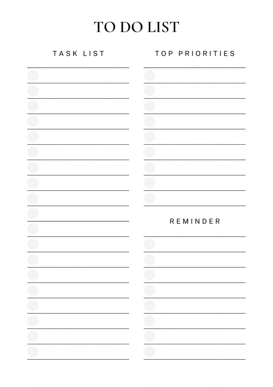 Free and customizable to do list templates