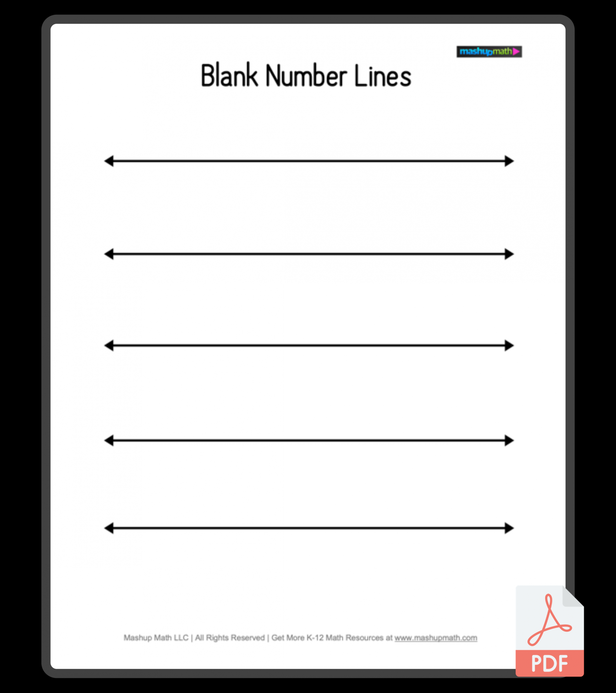 Free Blank Number Lines—All Grade Levels — Mashup Math