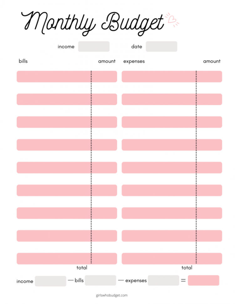 FREE Budget Worksheet Printable (& how to get a free matching