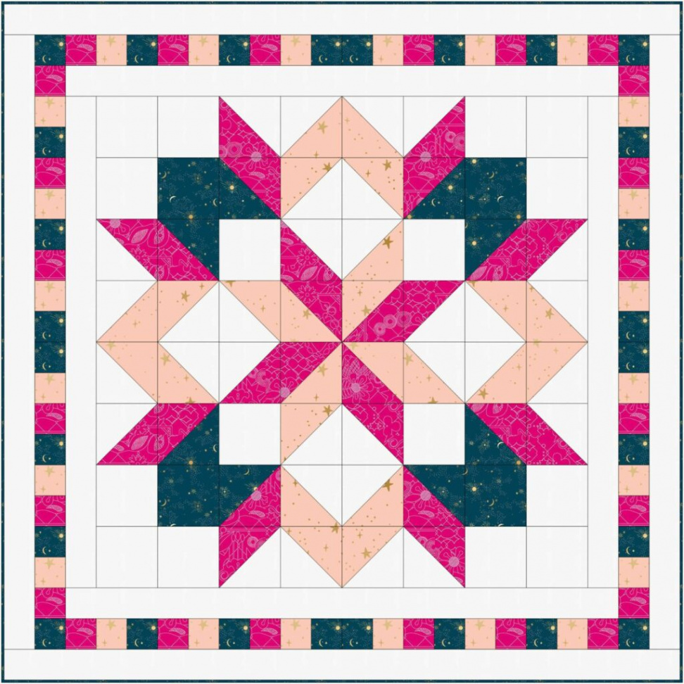 Free Carpenter Star Quilt Pattern with a Darling Border