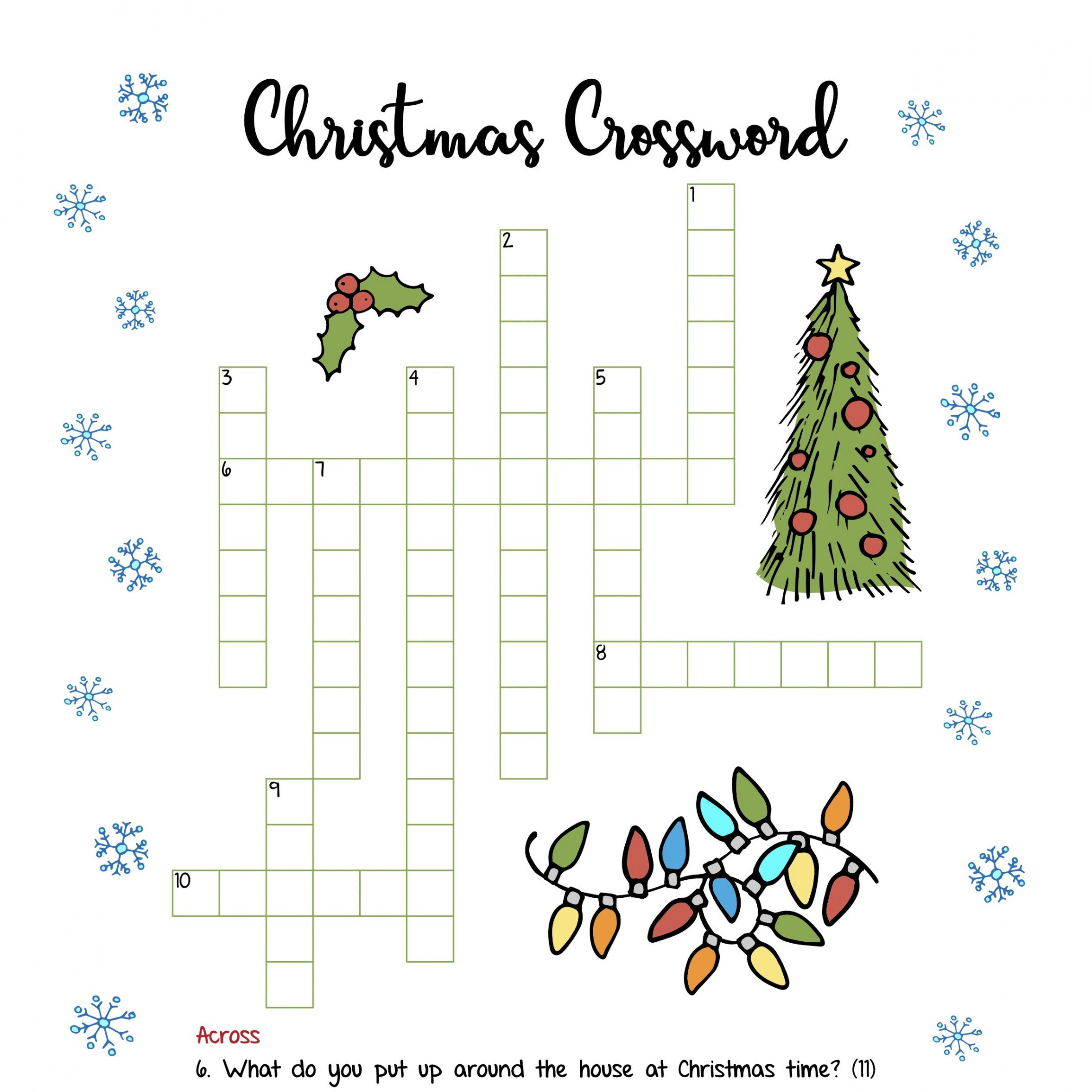 Free Christmas printables – Crossword  Mama Geek