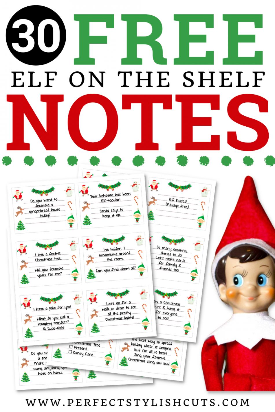 FREE Elf On The Shelf Printable Notes