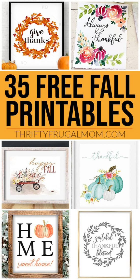 Free Fall Printables to Decorate Your Home - Thrifty Frugal Mom