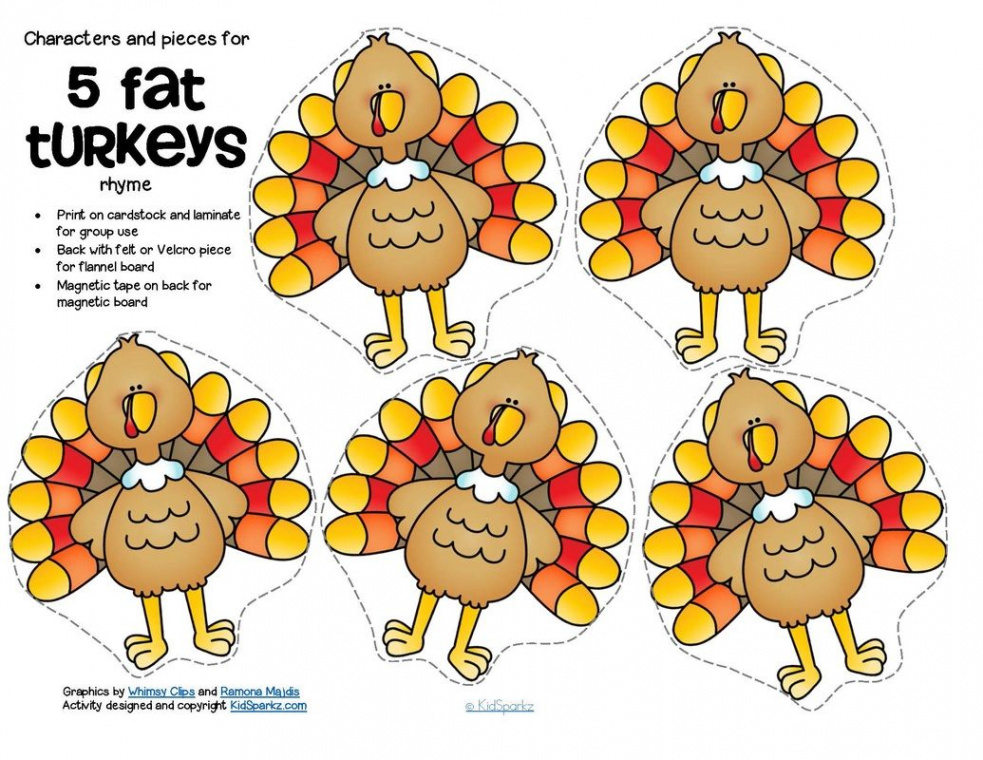 FREE  Fat Turkeys counting rhyme - includes characters