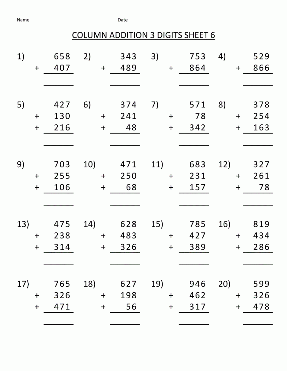 Free Math Sheets  Math addition worksheets, Mathematics