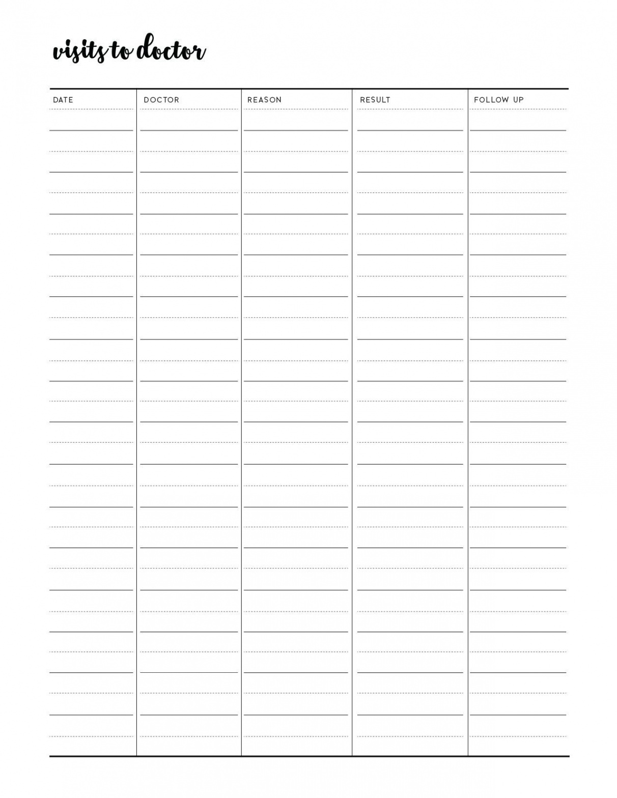 FREE Medical Appointment Log Template - World of Printables