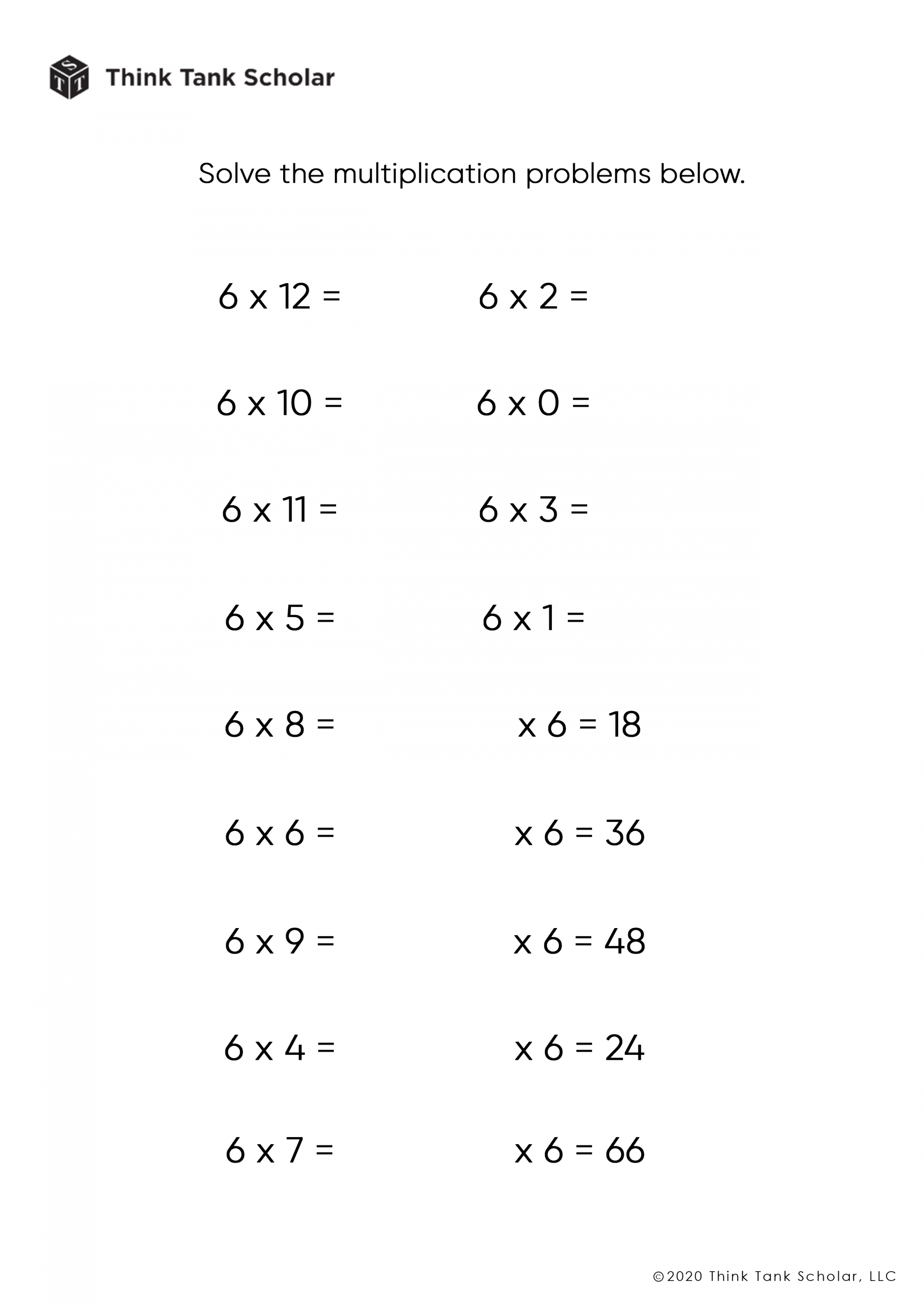 FREE) Multiplication Worksheets PDF Exercises Printable - Think