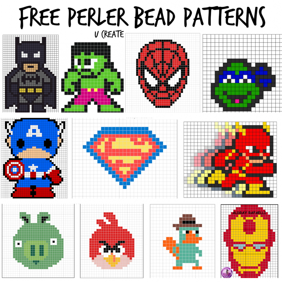 Free Perler Bead Patterns for Kids! - U Create  Perler beads