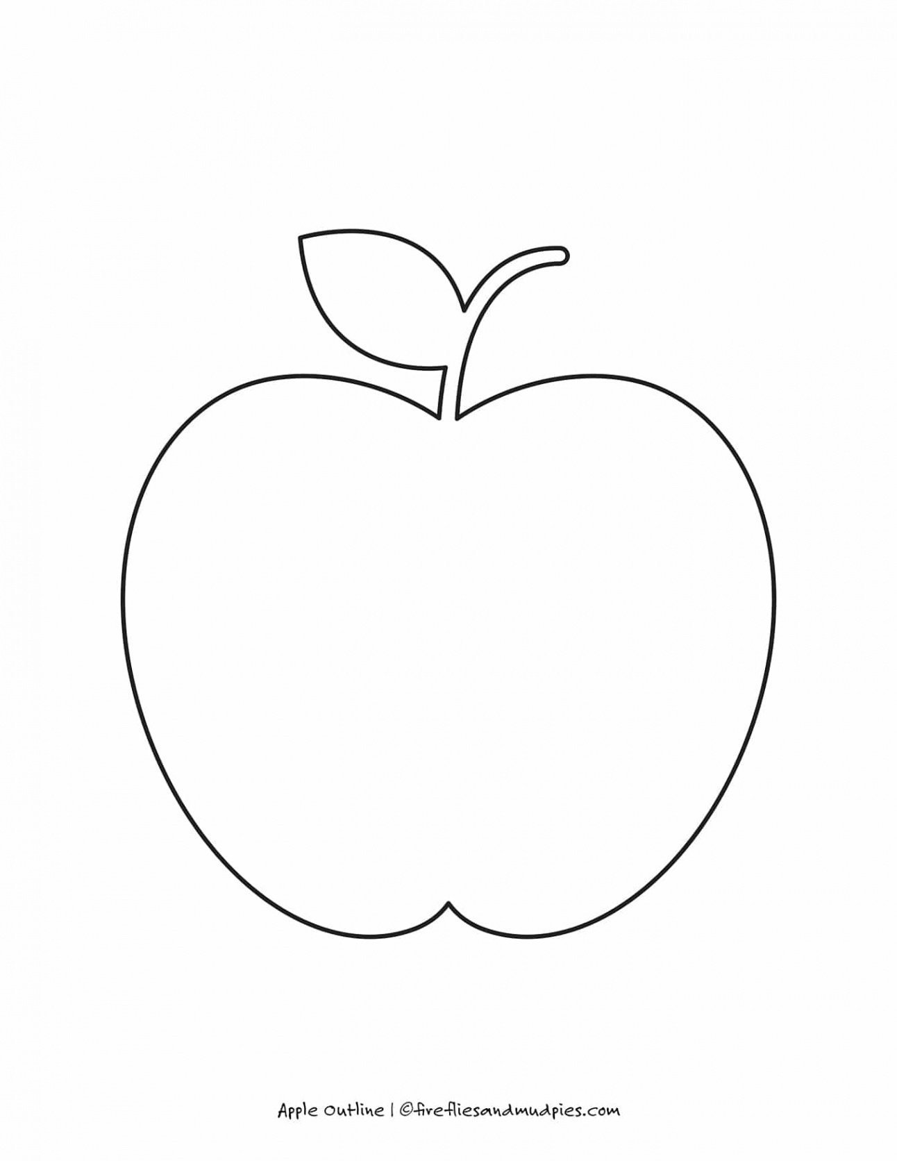 Free Printable Apple Outline for Crafts - Fireflies and Mud Pies