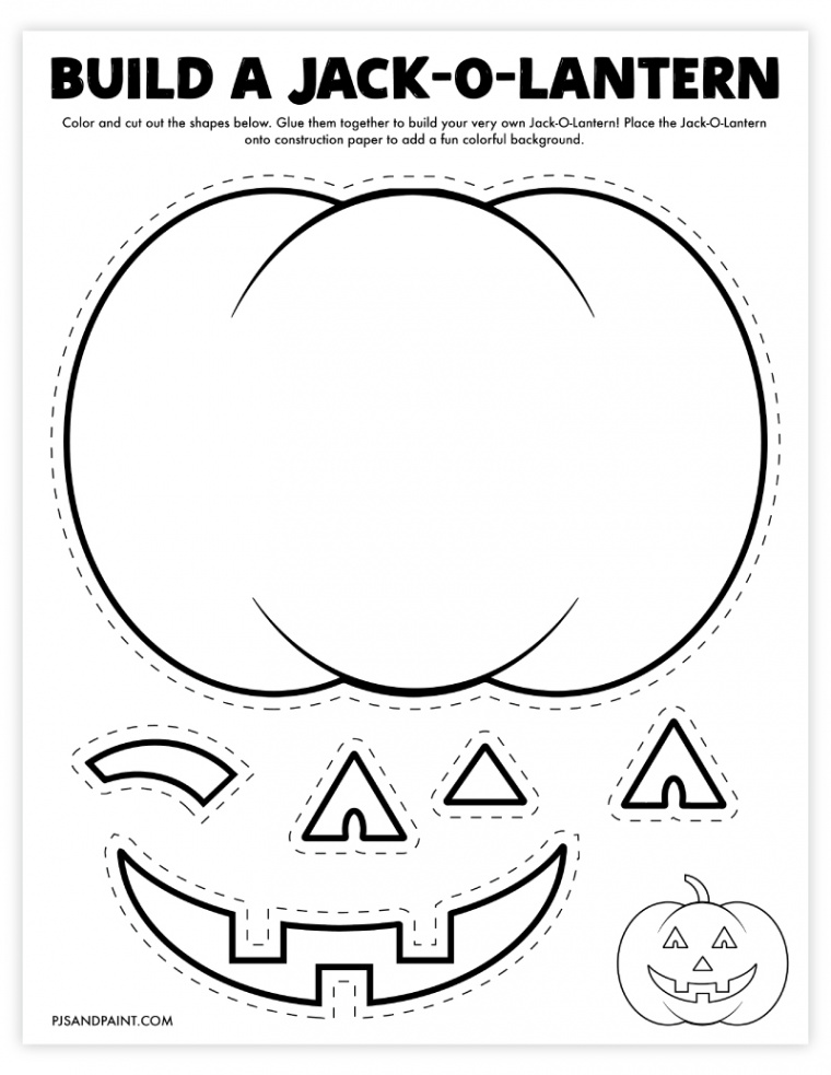 Free Printable Build a Jack-O-Lantern Craft - Pjs and Paint