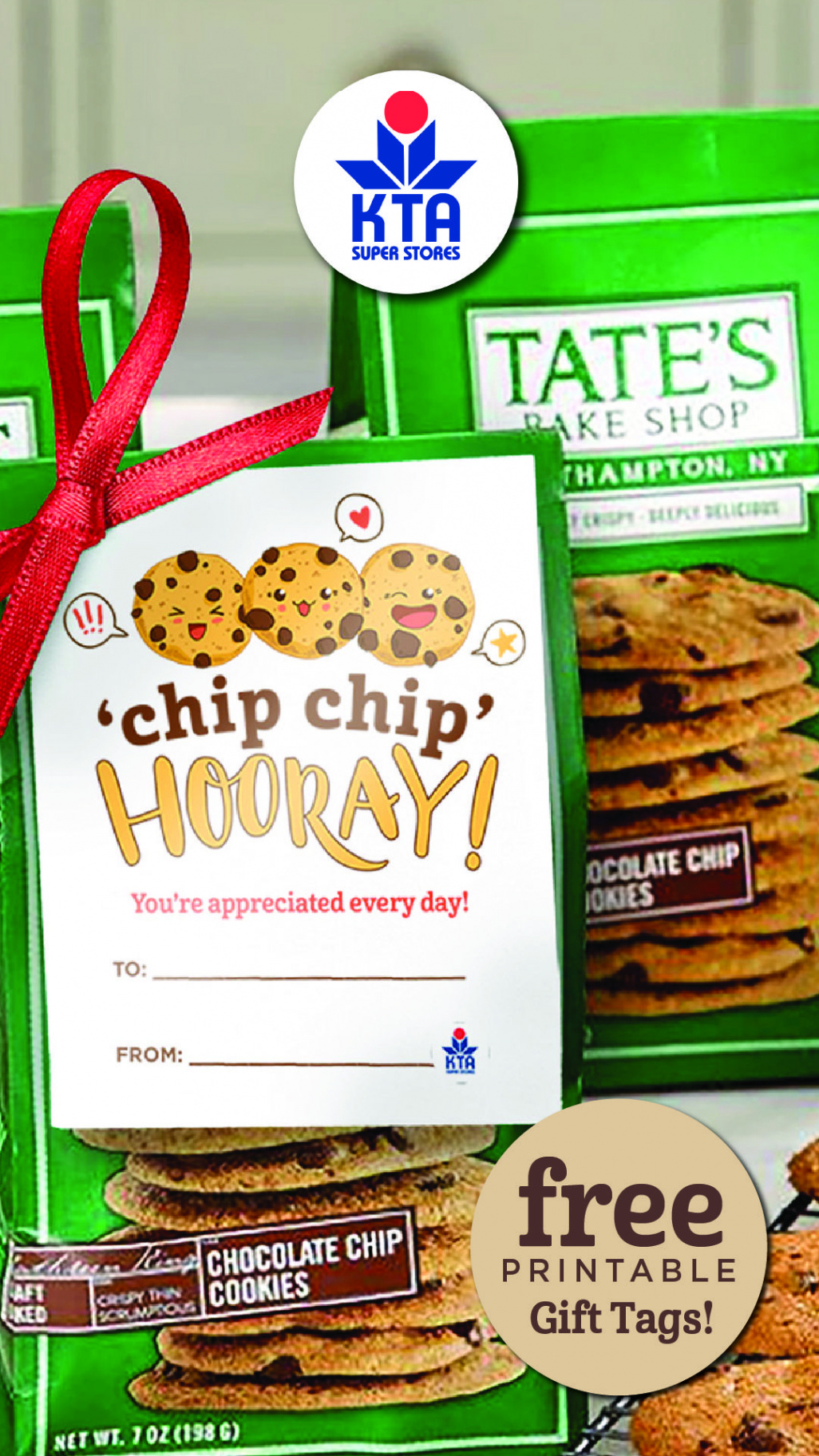 Free Printable Chip-Chip Hooray Cookies Gift Tag  Free teacher