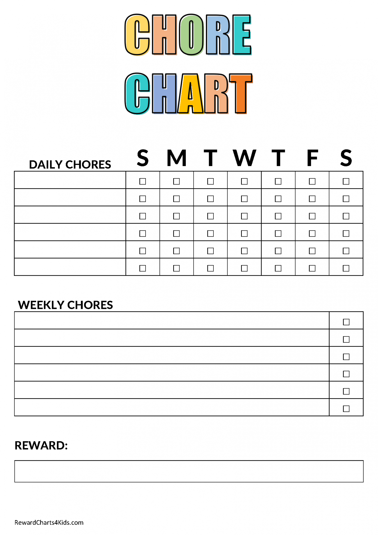 Free Printable Chore Chart for Kids  Customize Online & Print at Home