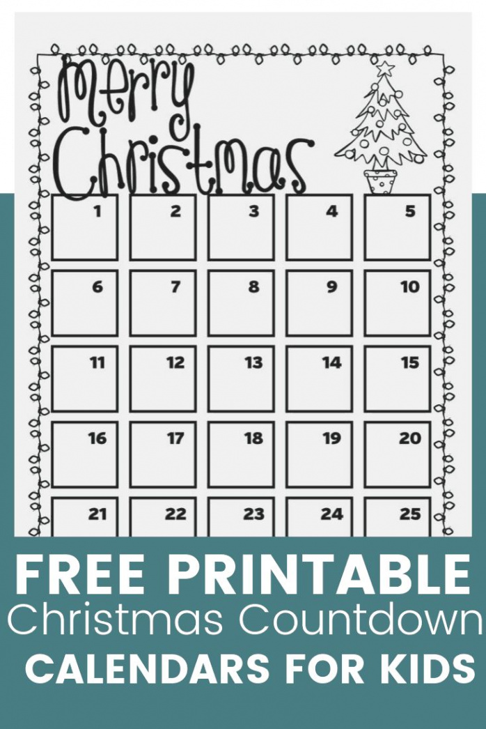 Free Printable Christmas Countdown Calendars for Kids  Printable