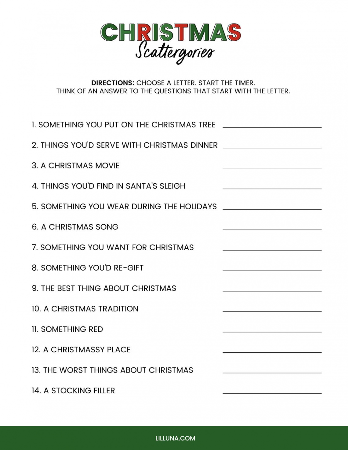 FREE Printable Christmas Games  FREEBIES  Lil