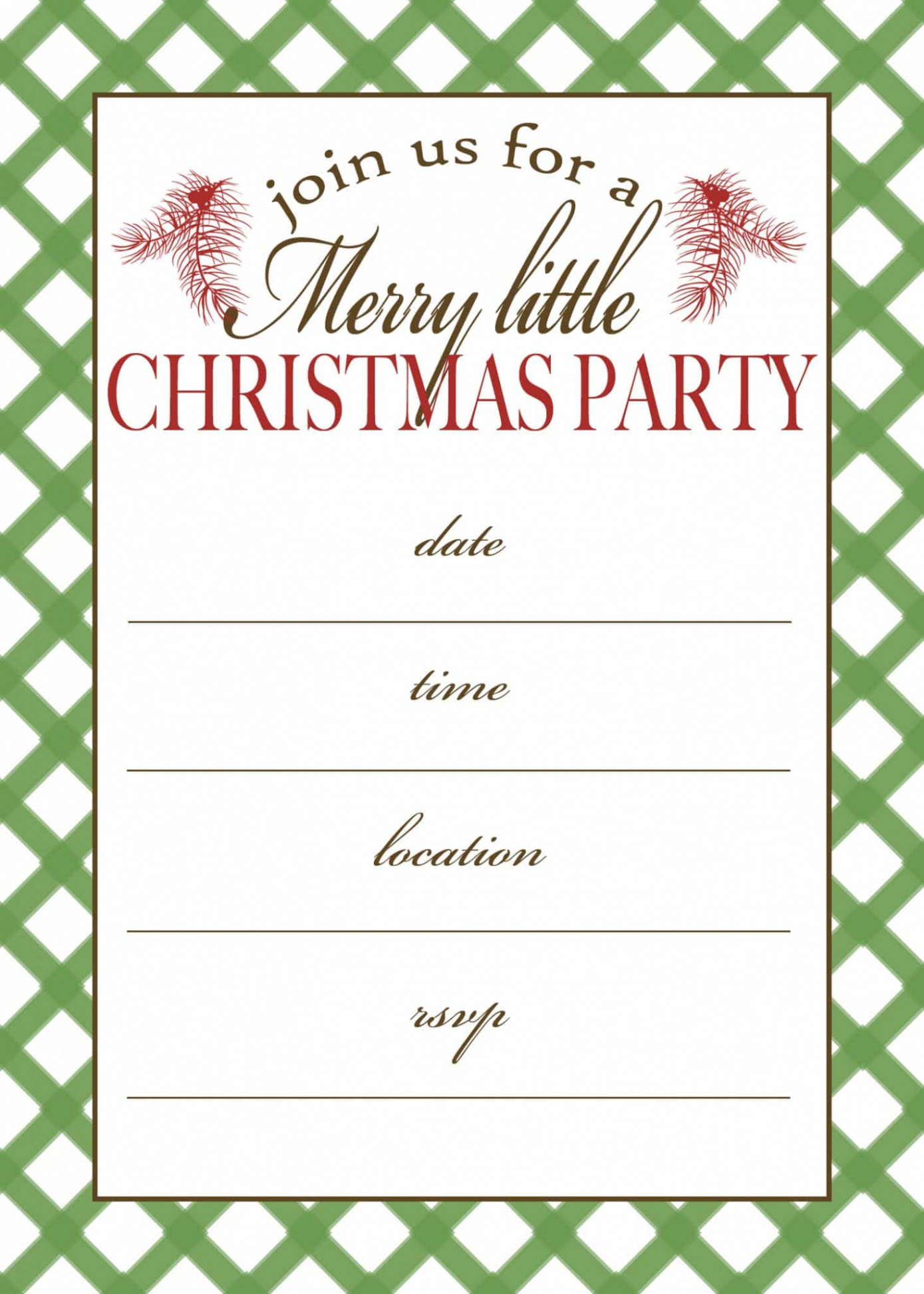 Free Printable Christmas Party Invitation  Moritz Fine Designs