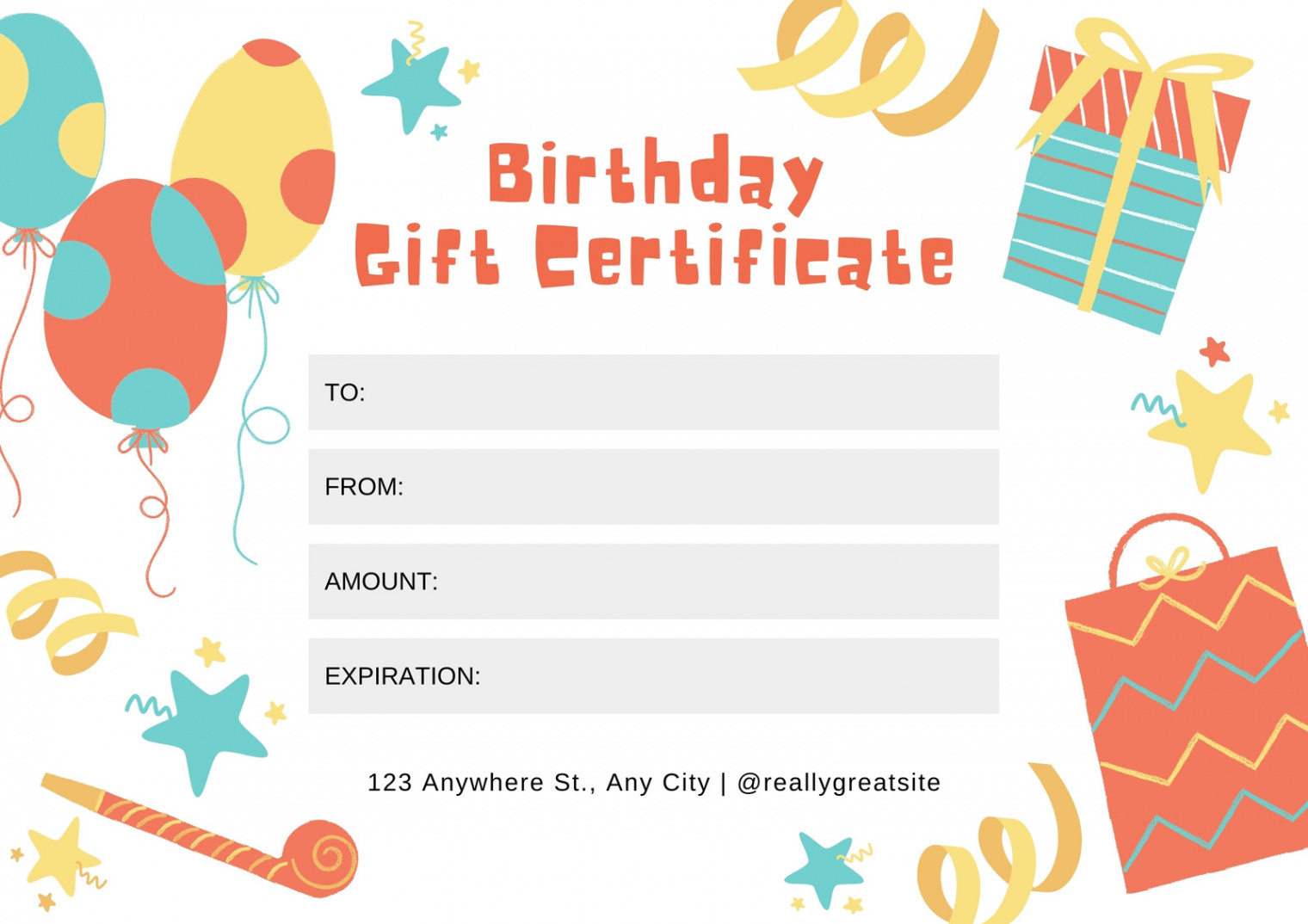 Free printable, customizable birthday certificate templates  Canva