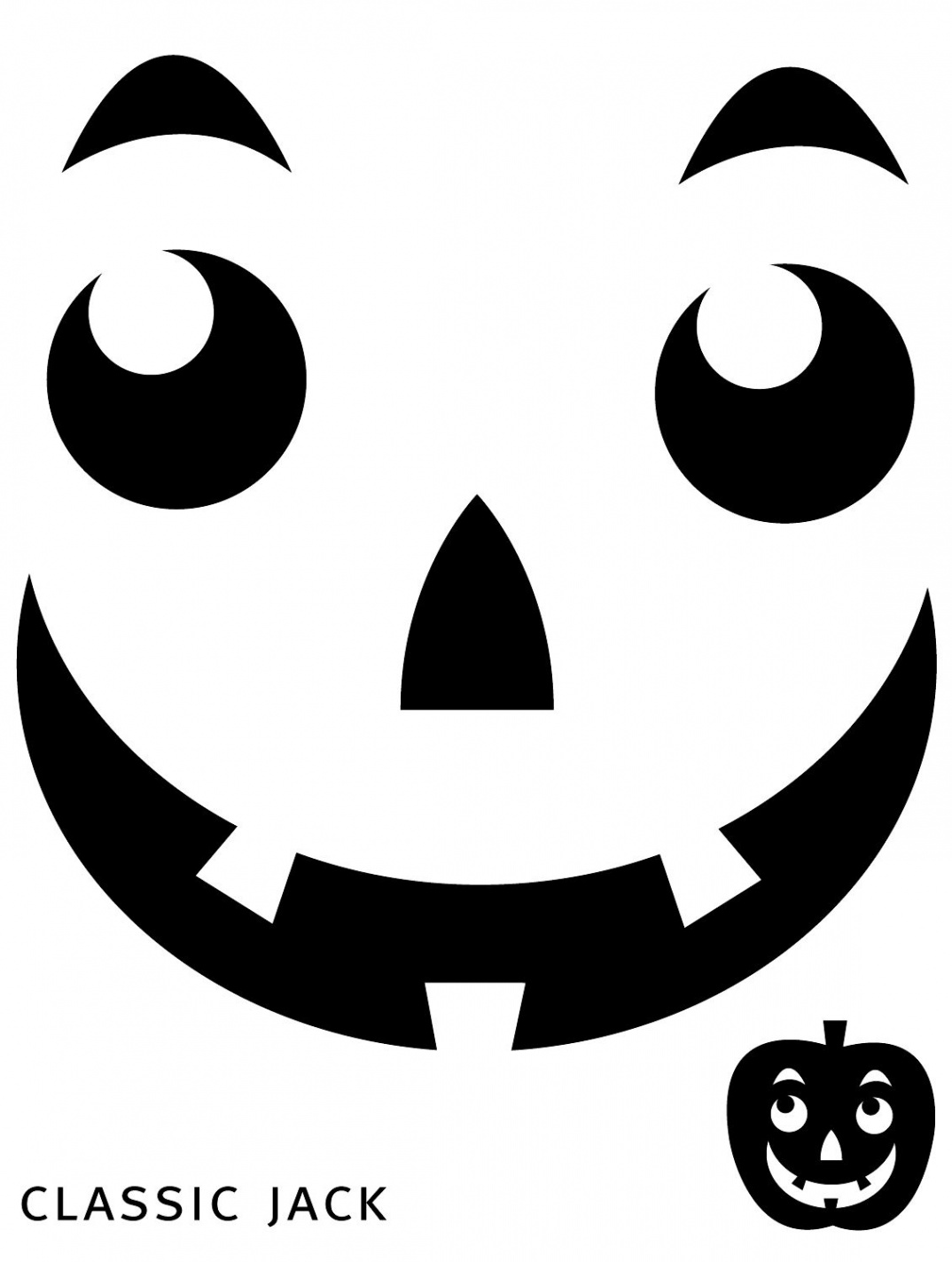 Free Printable easy funny jack o lantern face stencils patterns