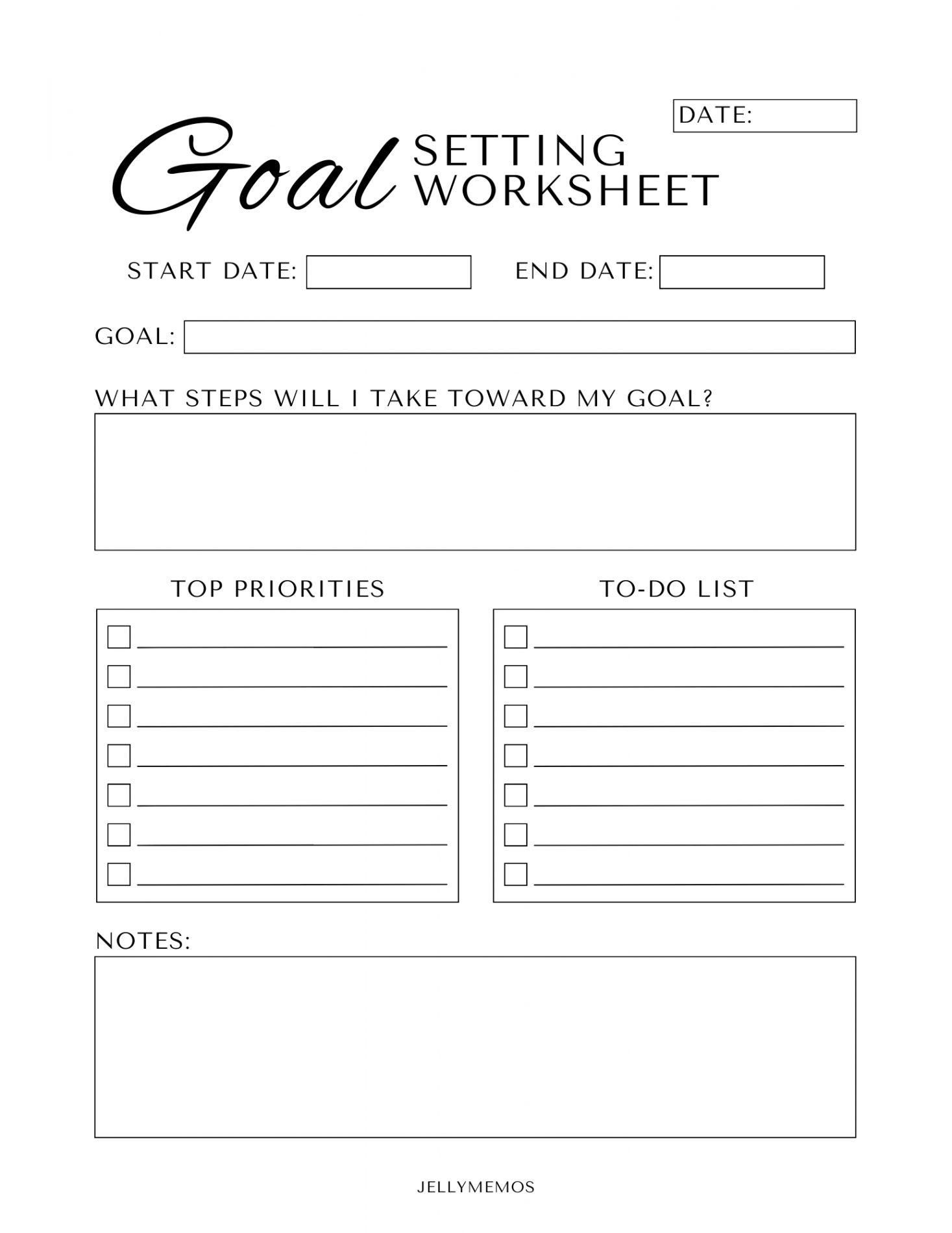 Free printable goal setting worksheets! Aesthetic goal planning