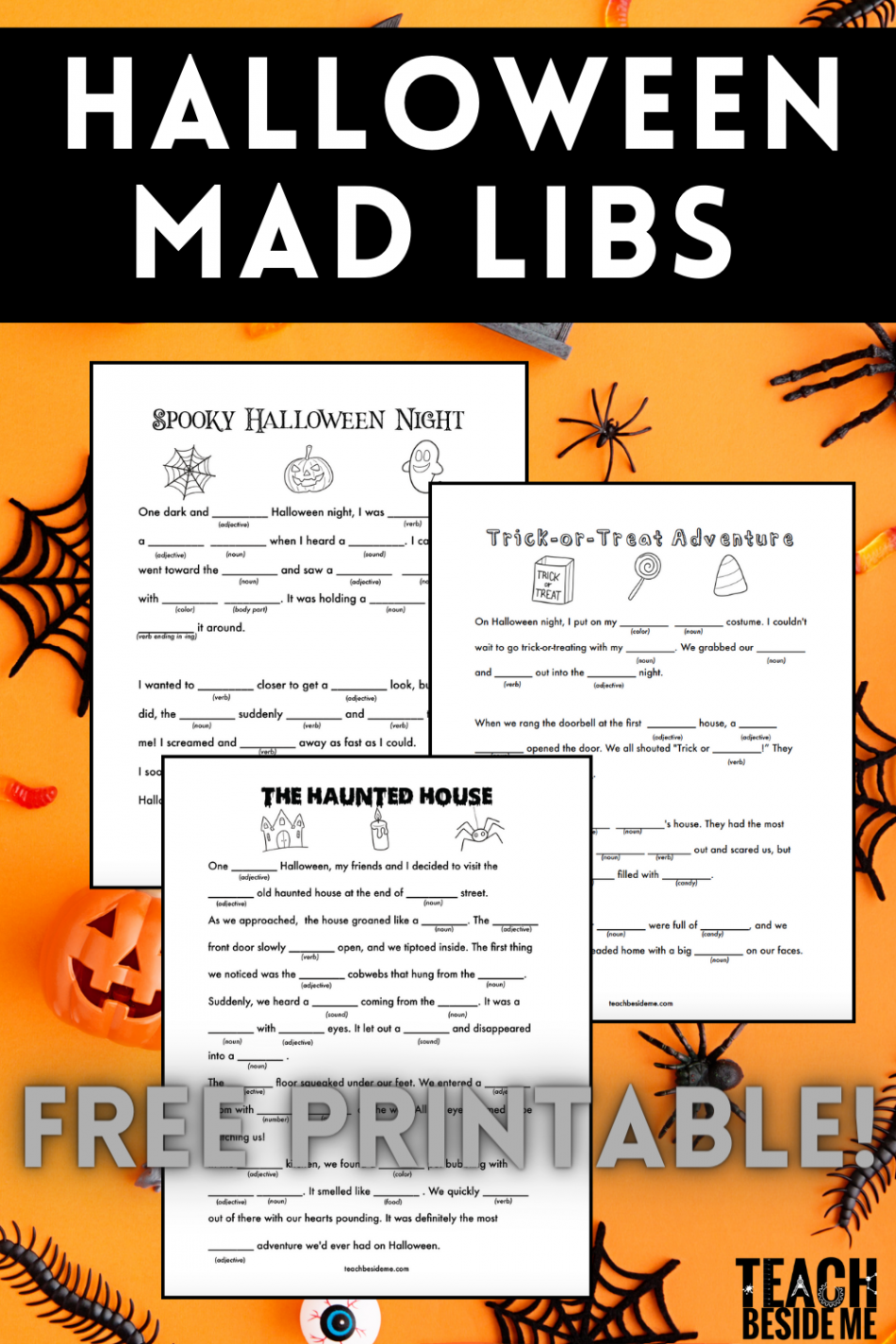 Free Printable Halloween Mad Libs - Teach Beside Me