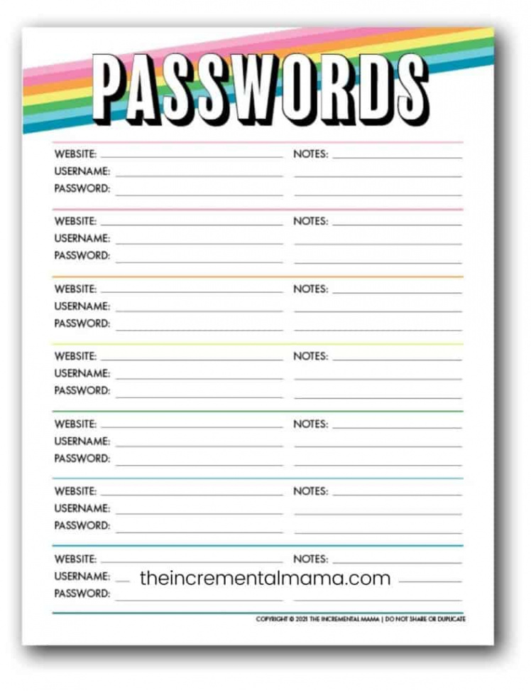 Free Printable Password Keeper Printables to Download Instantly