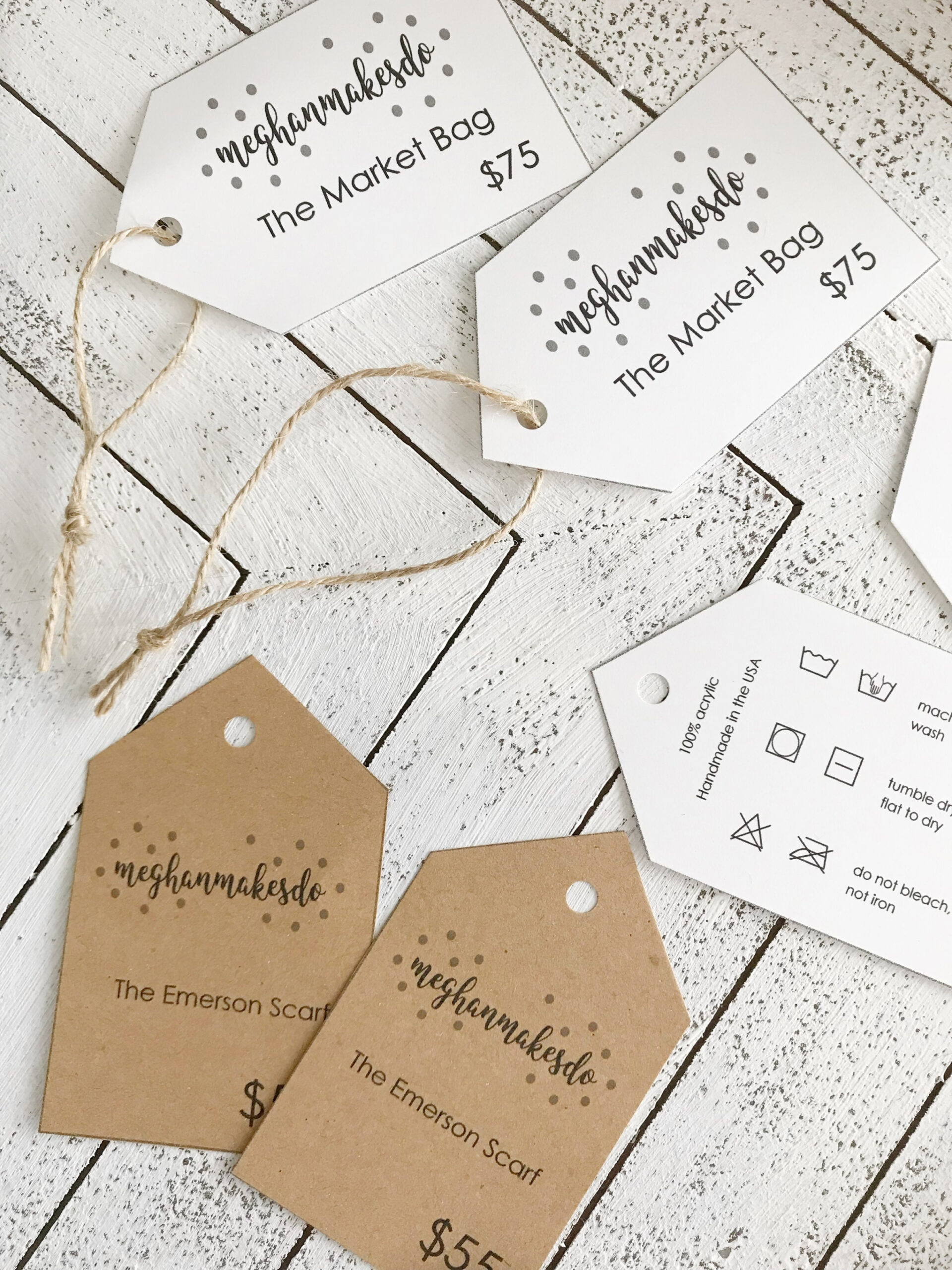 Free Printable Price & Care Tags — Meghan Makes Do