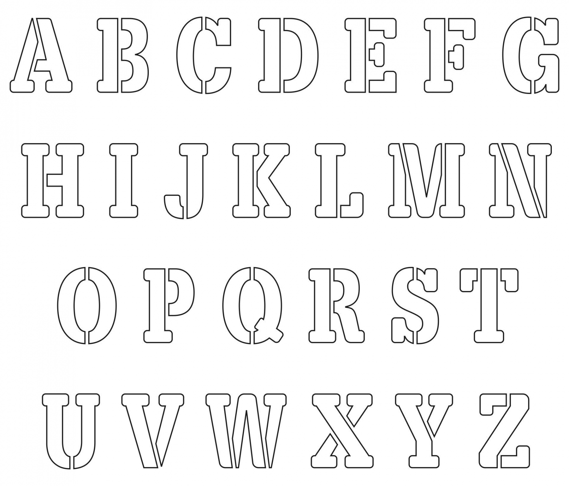 Free Printable Stencils Letters  Inch  Letter stencils