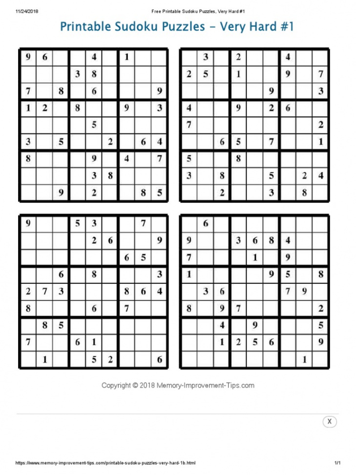 Free Printable Sudoku Puzzles, Very Hard # PDF  PDF