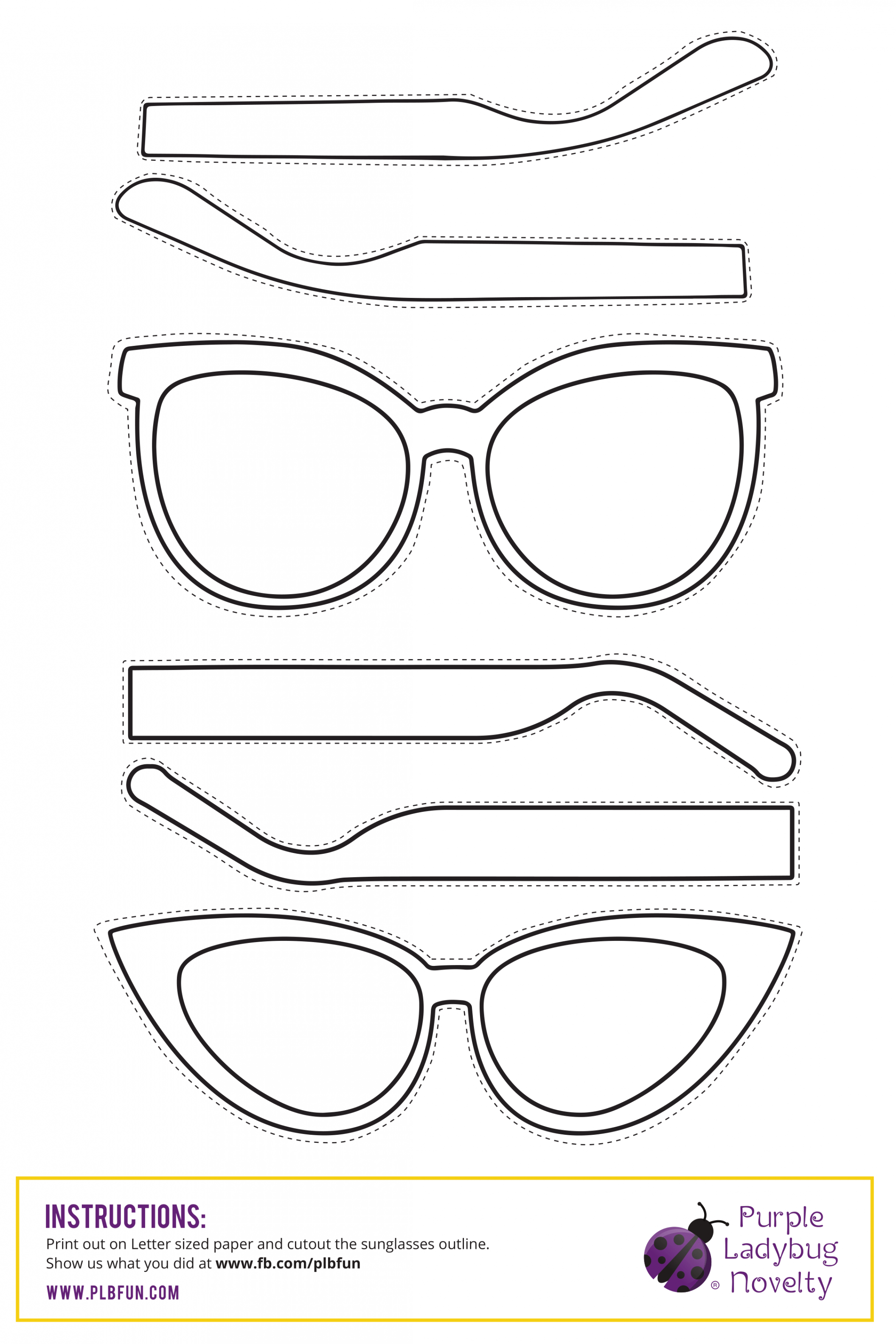 FREE PRINTABLE: SUNGLASSES DAY  Templates printable free, Diy