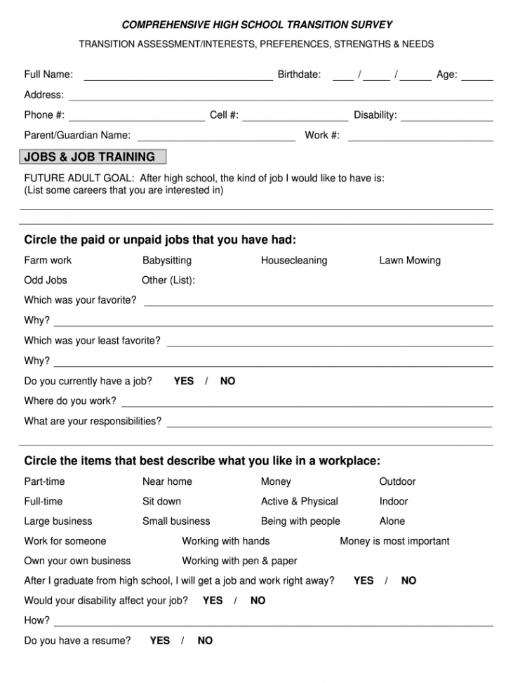 Free printable transition assessments: Fill out & sign online  DocHub